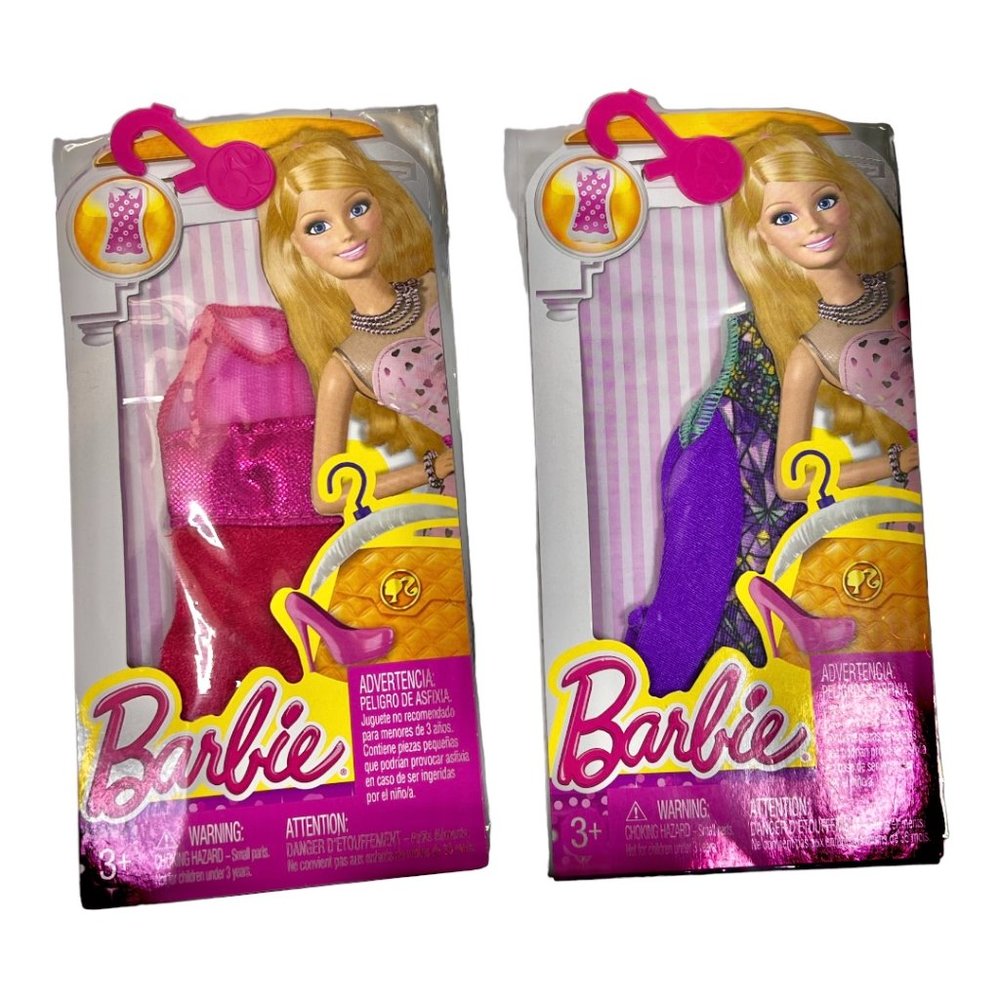 Lot of 2 New Barbie Doll Dress Up Fashion Style Fancy Dresses